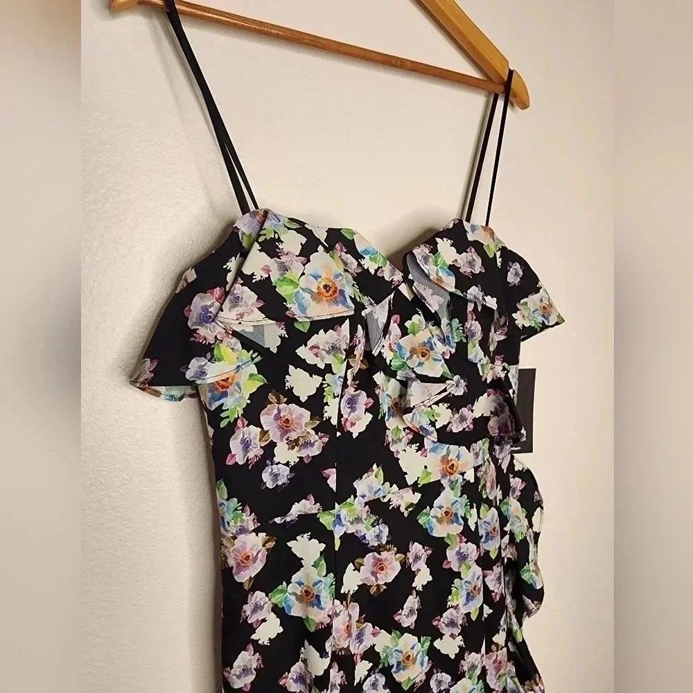 Aidan Mattox Floral Flounce High/Low Maxi Dress size 4 NWT Formal Wedding Guest - Picture 7 of 16